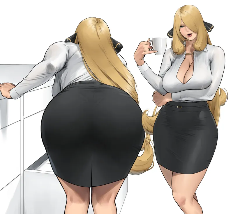 Thumbnail Office Siren Cynthia (Wasabishouyu34) [Pokemon] by Bazaarthrone