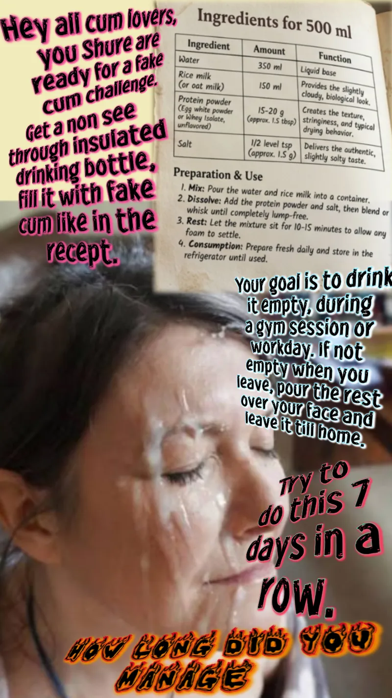 Thumbnail Take on the Fake Cum Challenge by Menontop in the cumfetish Category
