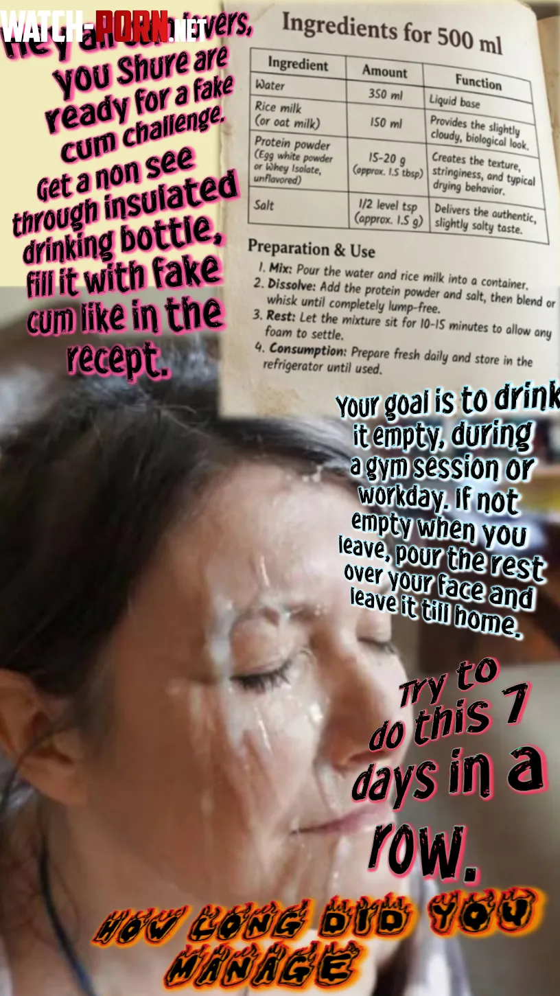 Fake Cum Challenge by Menontop