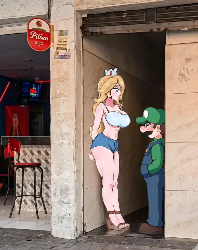 Thumbnail RenzzoDraws: Rosalina & Luigi's Alley Encounter in ecchi