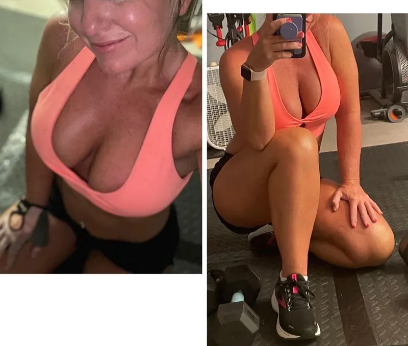 Thumbnail Curvy-Chloe: Post-Workout Sweaty Cleavage Invitation