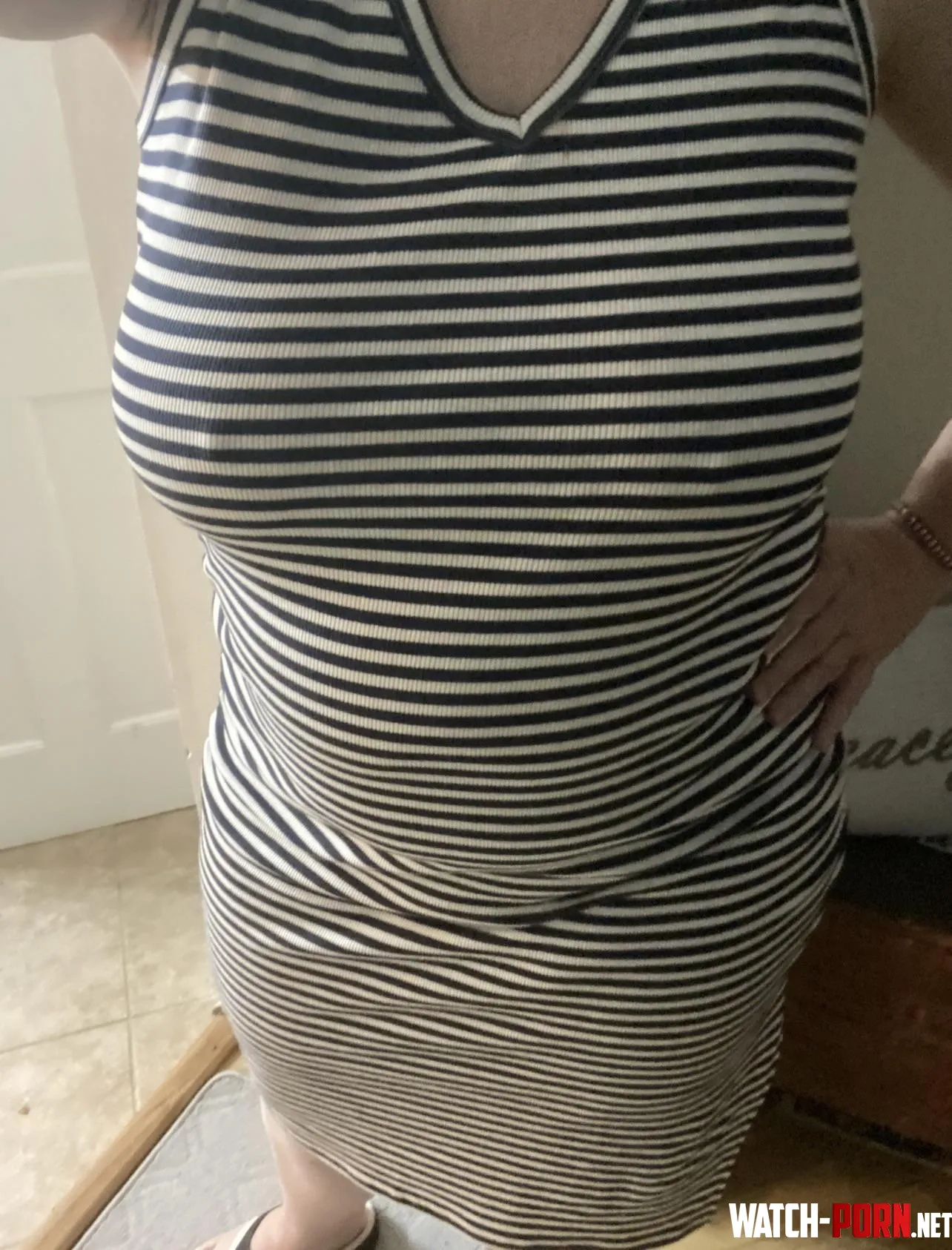 Striped dress catches the light nicely by Frisky_Vanilla