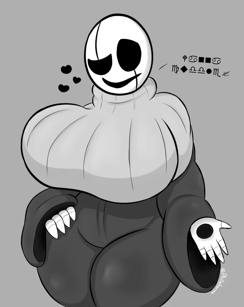 Thumbnail Philahorns Warnings on Gaster and Sweater Boobs in UnderTail | UnderTail