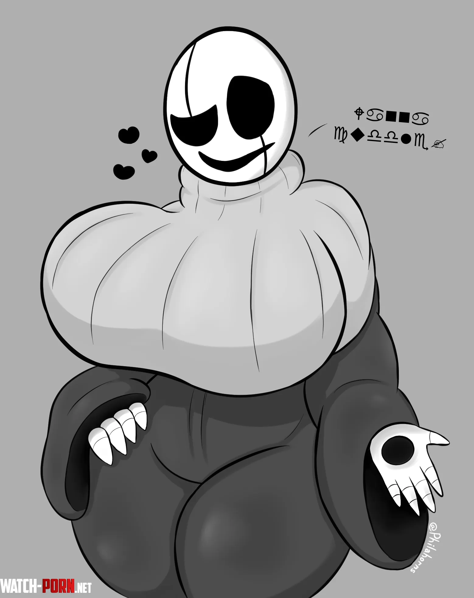 [Gaster] Beware the woman with boobs in sweaters (Philahorns (me)) by Philahorns