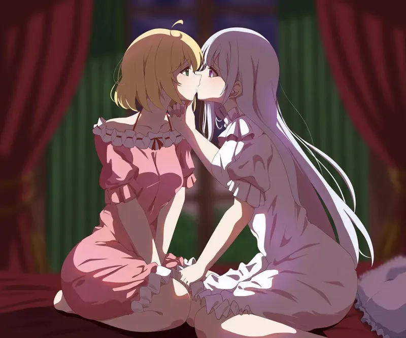 Thumbnail Anis and Euphie Kissing - A Magirevo Yuri Moment