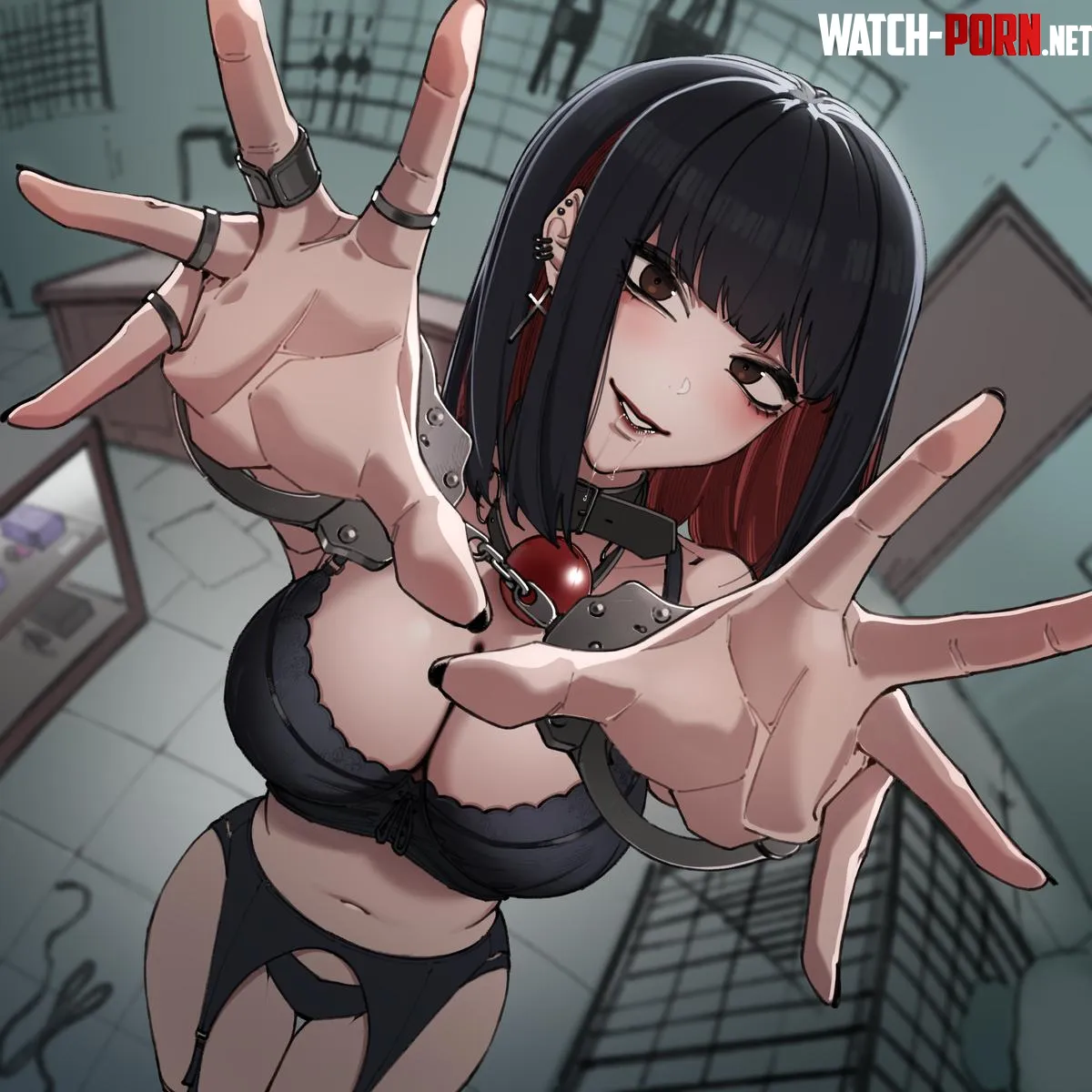 Showing off her new cuffs by PetGirlsAreBest