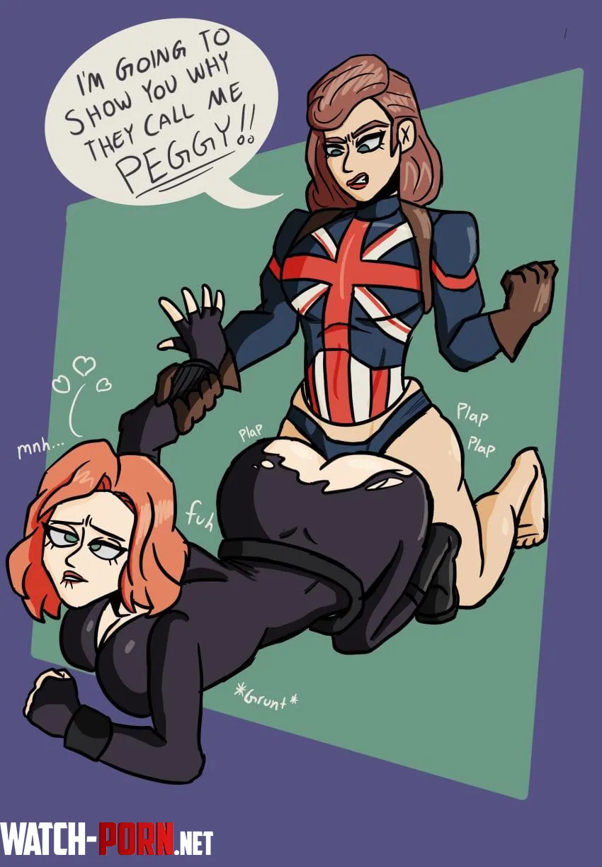 Captain Carter shows Black Widow why they call her Peggy. (Vaporkiddd) [Marvel] by PJ-The-Awesome
