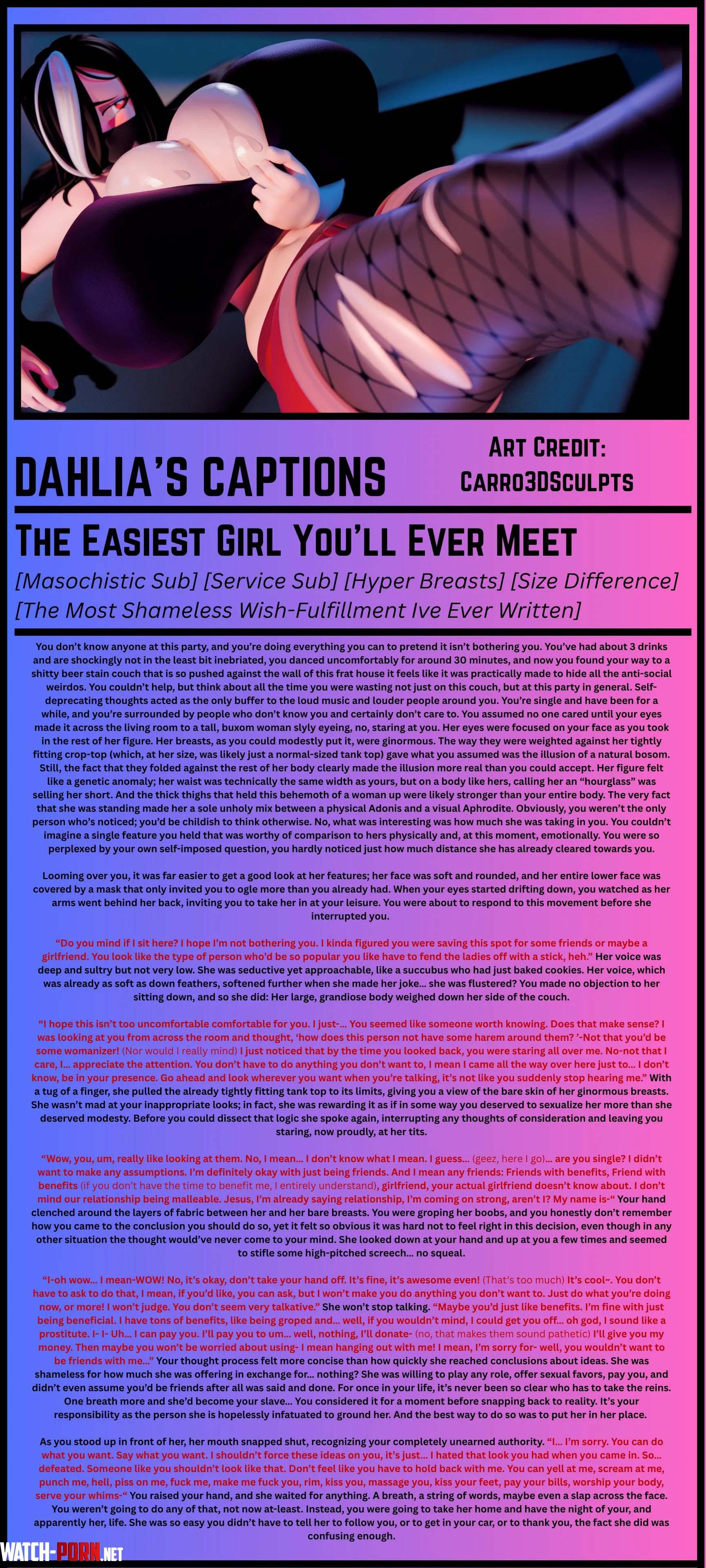 The Easiest Girl You’ll Ever Meet [Masochistic Sub] [Service Sub] [Hyper Breasts] [Size Difference] [The Most Shameless Wish-Fulfillment Ive Ever Written] by God-Dahlia