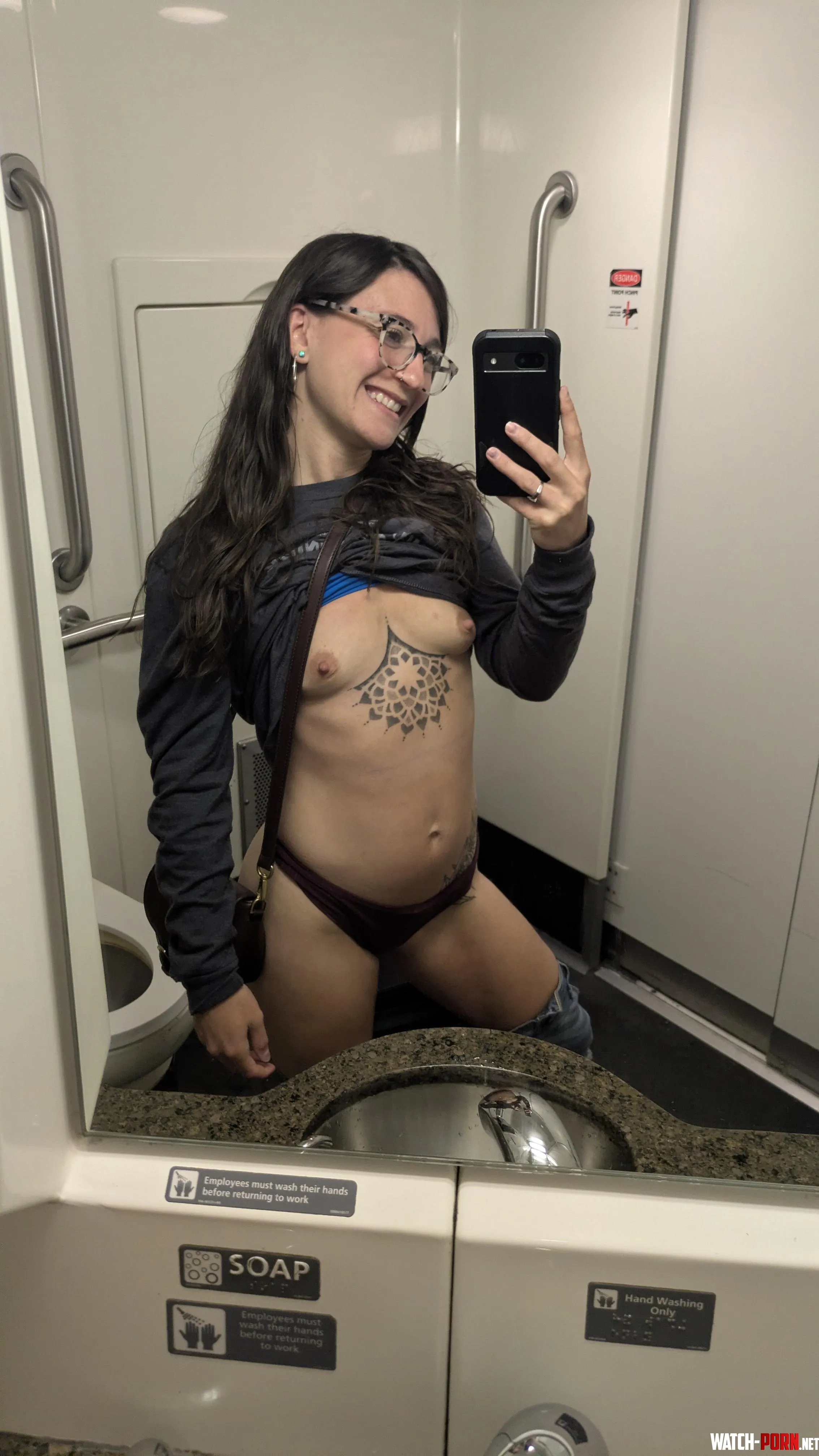 Flashing my tits in the train bathroom :) by gabbywoods_