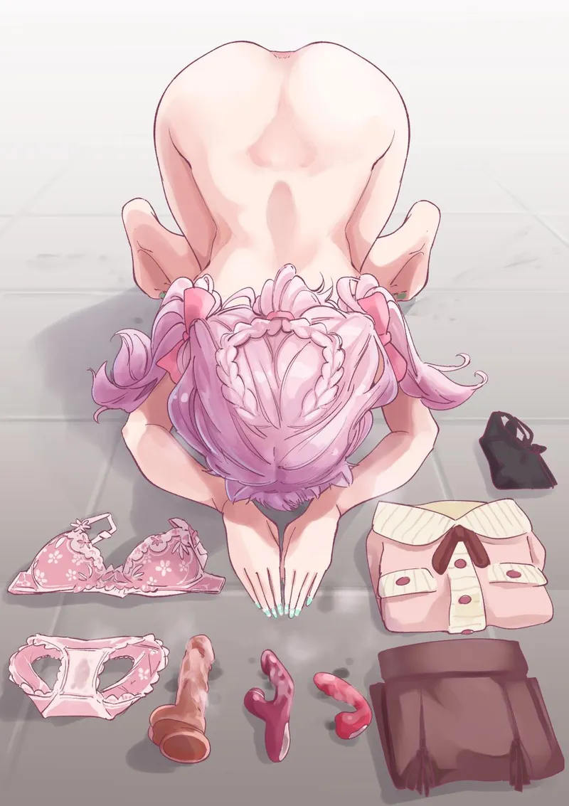 Thumbnail Exposed: Pink Haired Girl in Naked Dogeza by Attacking_Diarrhea