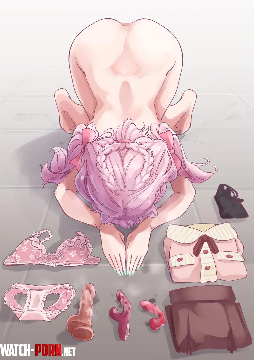 Pink haired girl naked dogeza [Original] (くちといと) by Attacking_Diarrhea
