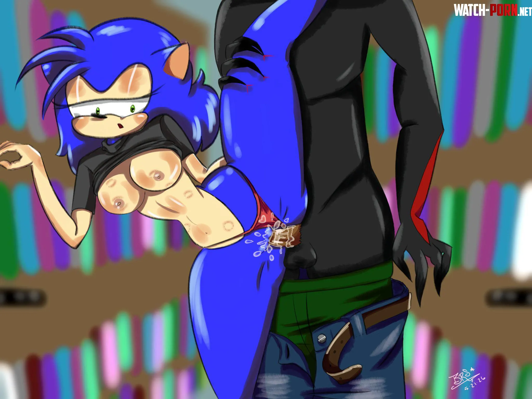 Sonic and Shadow art I made by FigJellyBiscuits