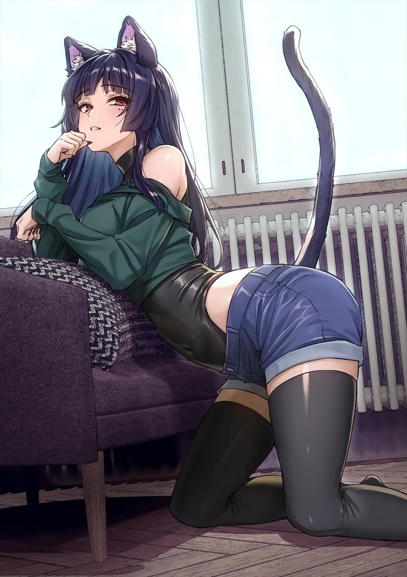 Thumbnail WoolsonDaSheep's Casual Neko Delight: An Artist's Original