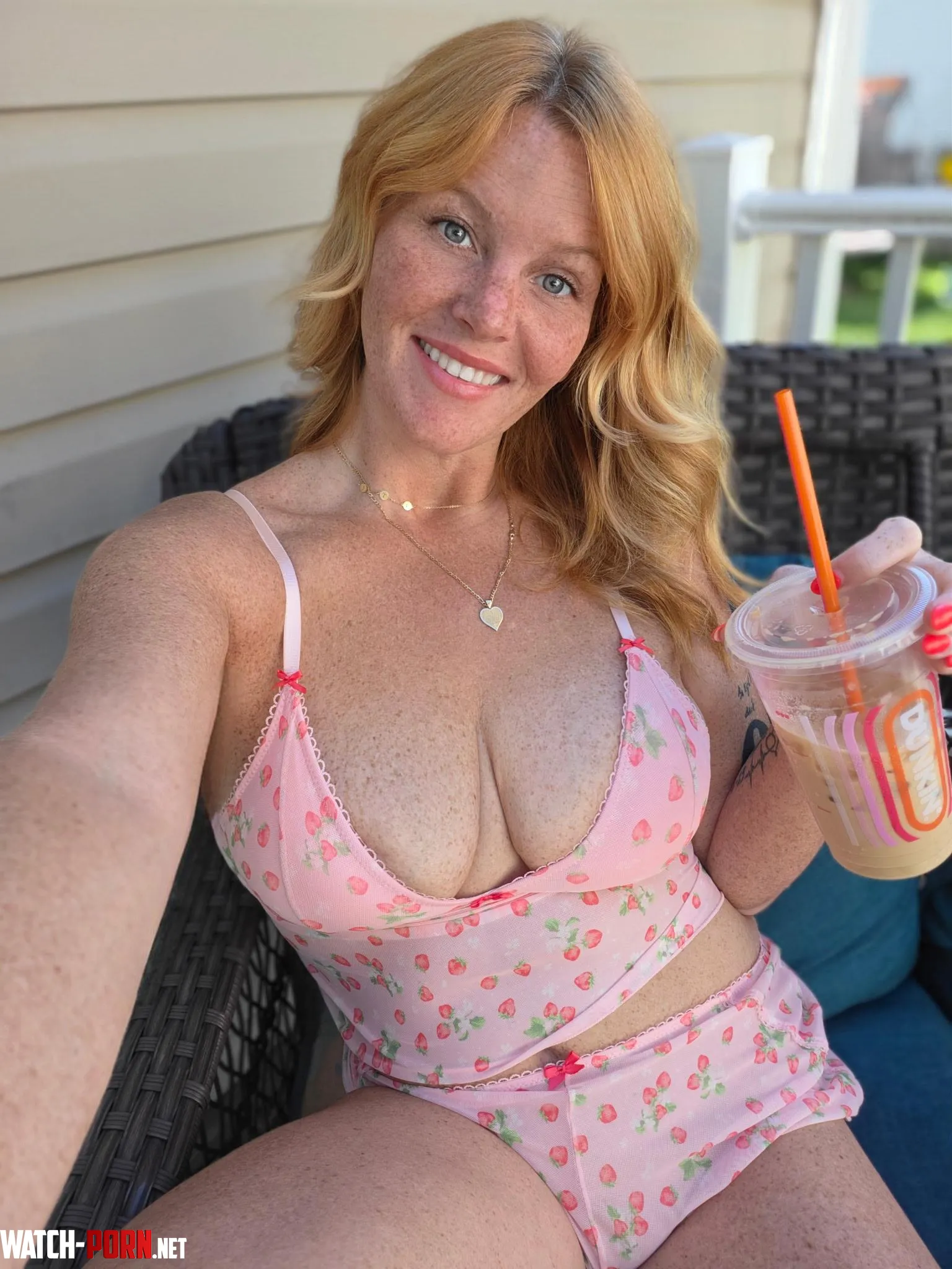 Prefect morning for ice coffee and cleavage by luvfreckles1
