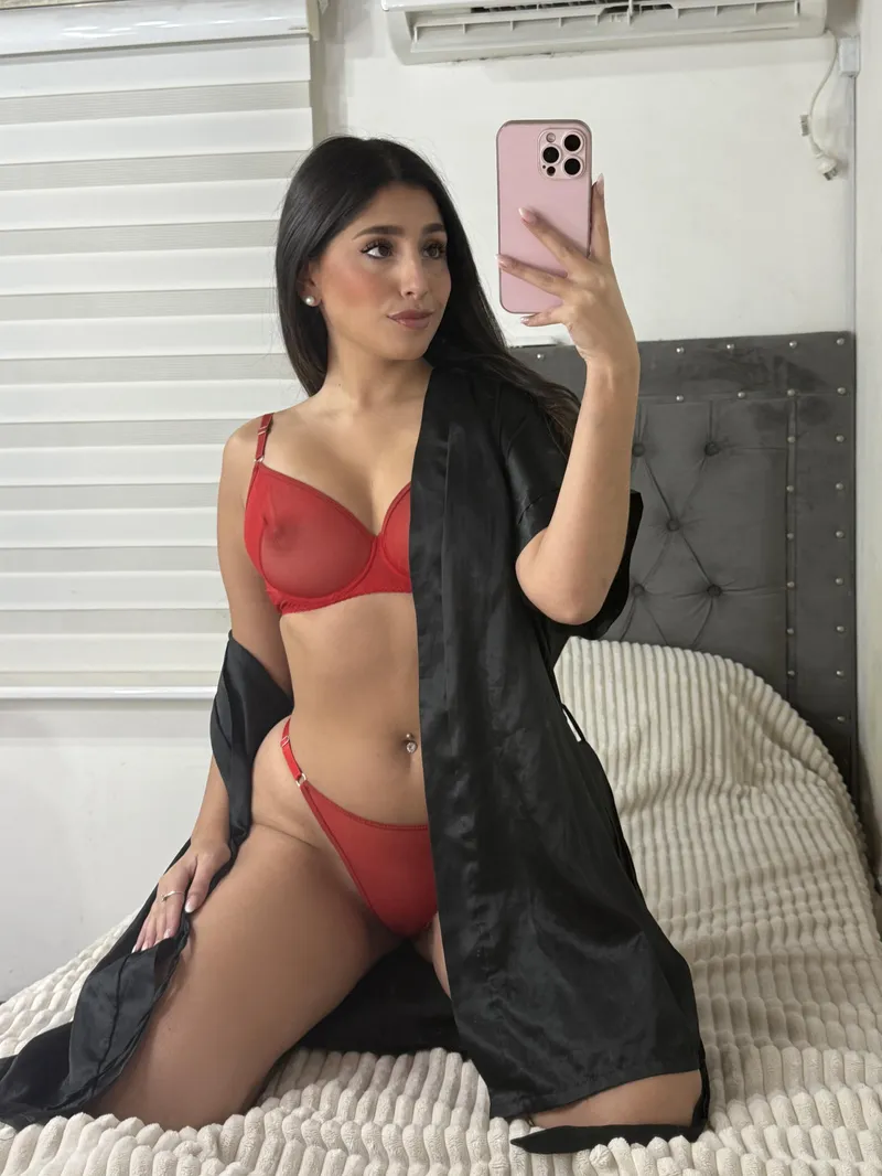 Thumbnail opulence-princess Shines in Red Lingerie: A Brunette Beauty