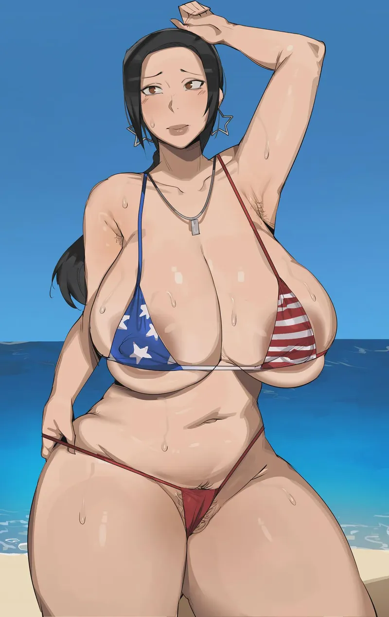 Thumbnail Momscomic_org Sets the Scene: Aunt Hina Sizzles in Bikini for AnimeMILFS