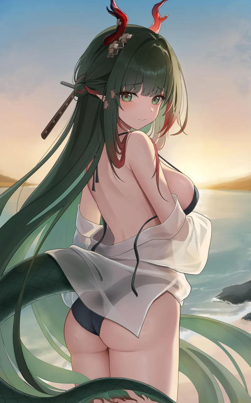 Thumbnail Unveiling Zhuang Fang Yi's Swimwear Secrets from Arknights by marxsander2016