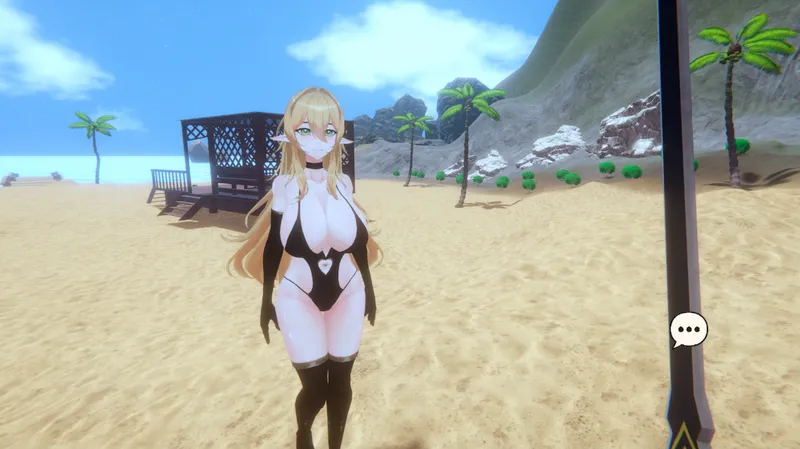 Thumbnail Life with Demon Girls: Beach Training with Elf Ayame | electronickek