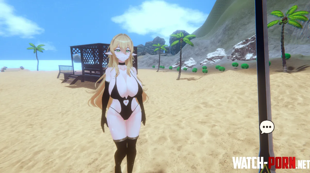 Elf Ayame trains you on the beach [Life with Demon Girls] (Developer: Renaysaki) by electronickek