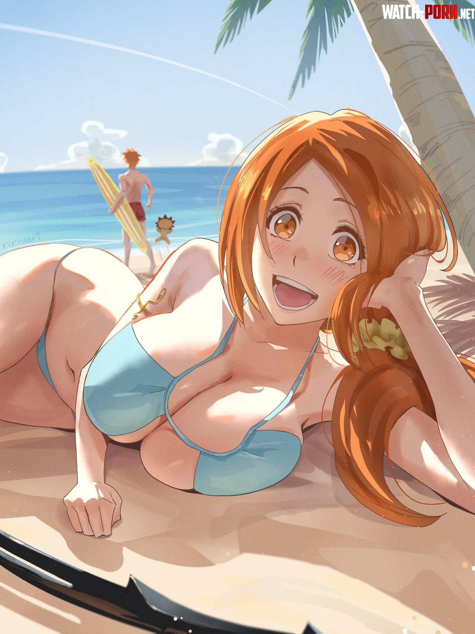 Orihime Beach Day [Bleach] by A_MASSIVE_PERVERT