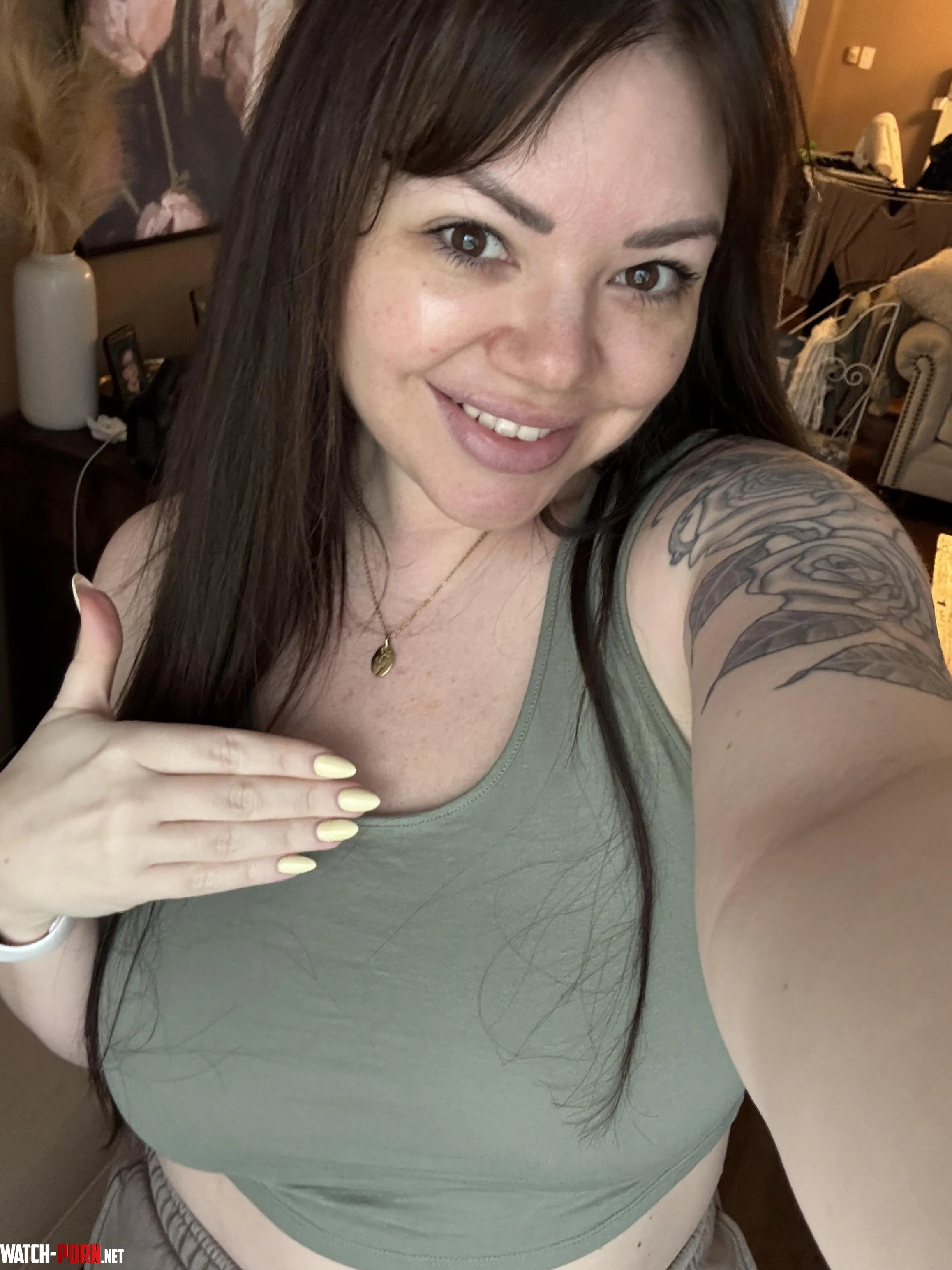 Yellow nails and no bra! by avajadeanderson