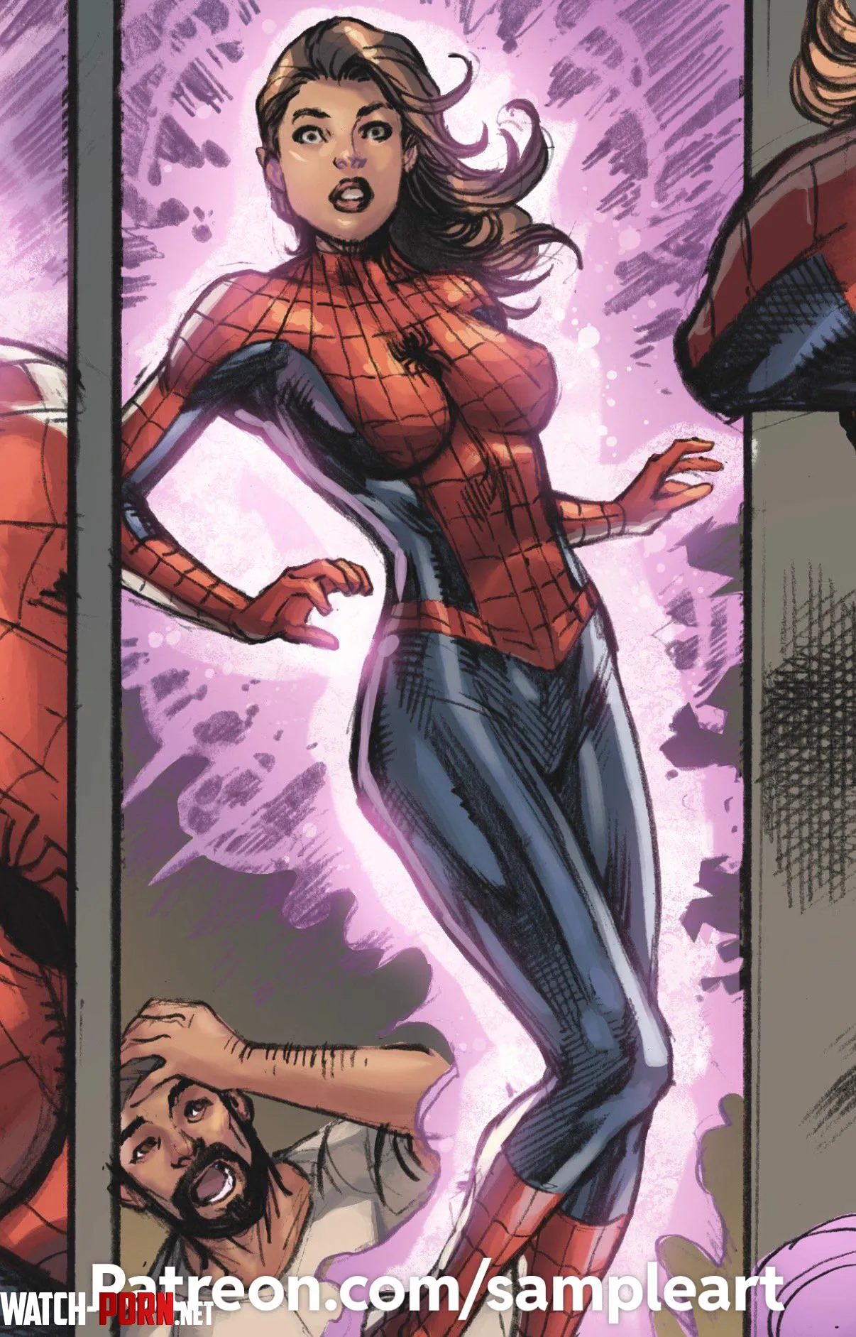 I made a comic where Spider-Man is turned into a girl thanks to Paul by Sampleguy90
