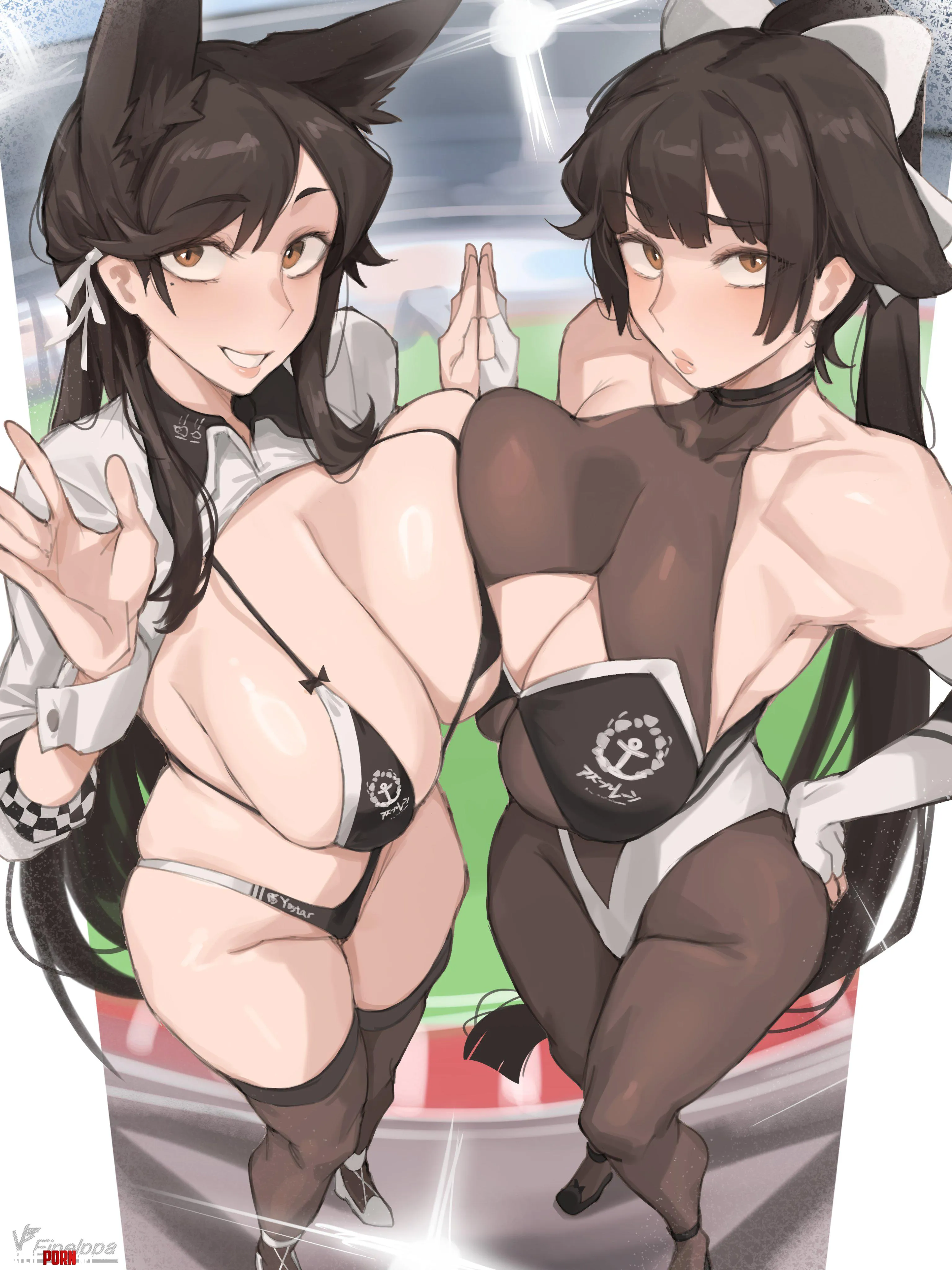 Race Queens Atago and Takao (iparupua) [Azur Lane] by llamanatee