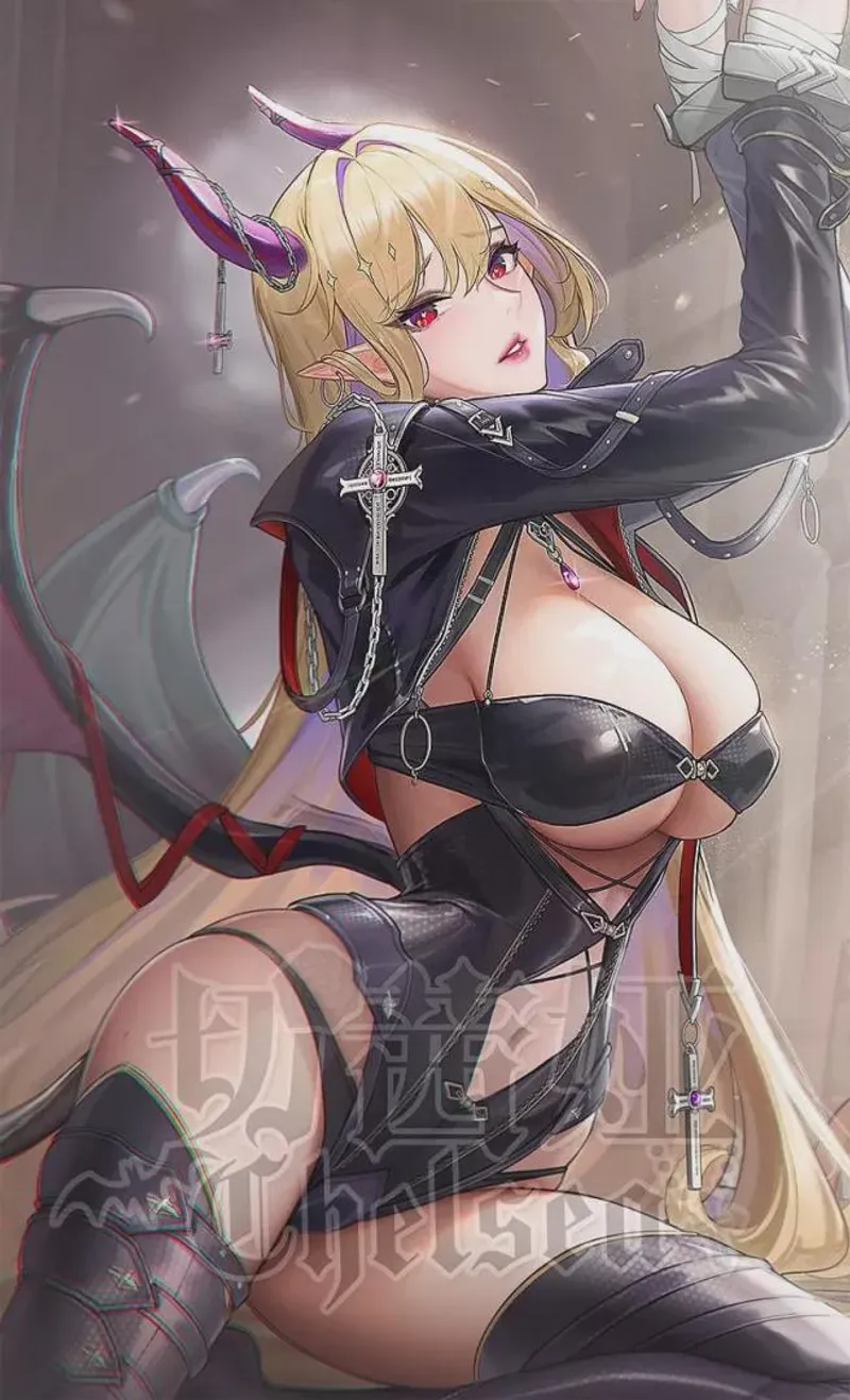 Thumbnail Sensual Bondage: Kamilamua's Seductive Succubus Art by Kamilamua