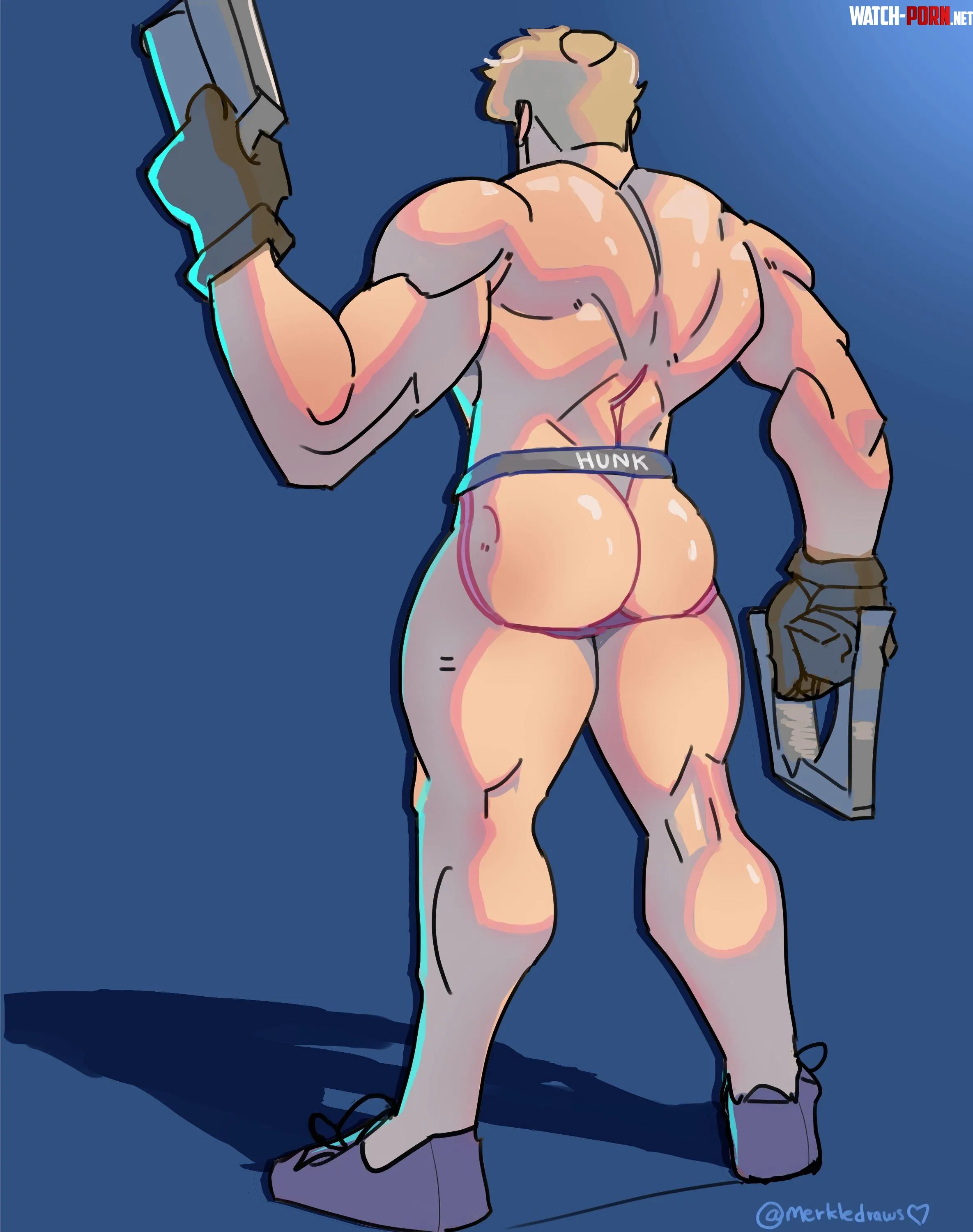 Hunk butt studying marvel rivals mods - art by me by Dat_mittens