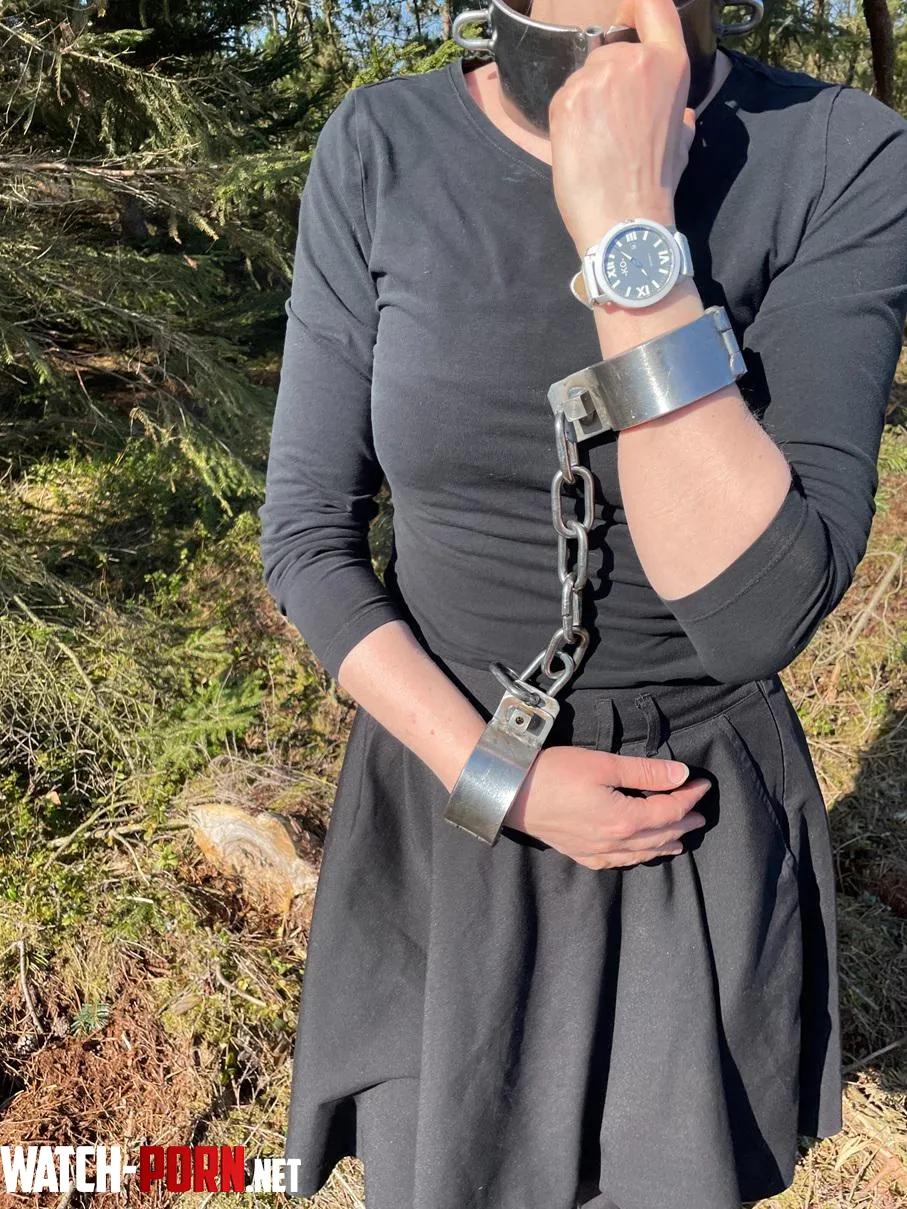 [F] Enjoying the outdoors in my heavy steel by JessicaShackled