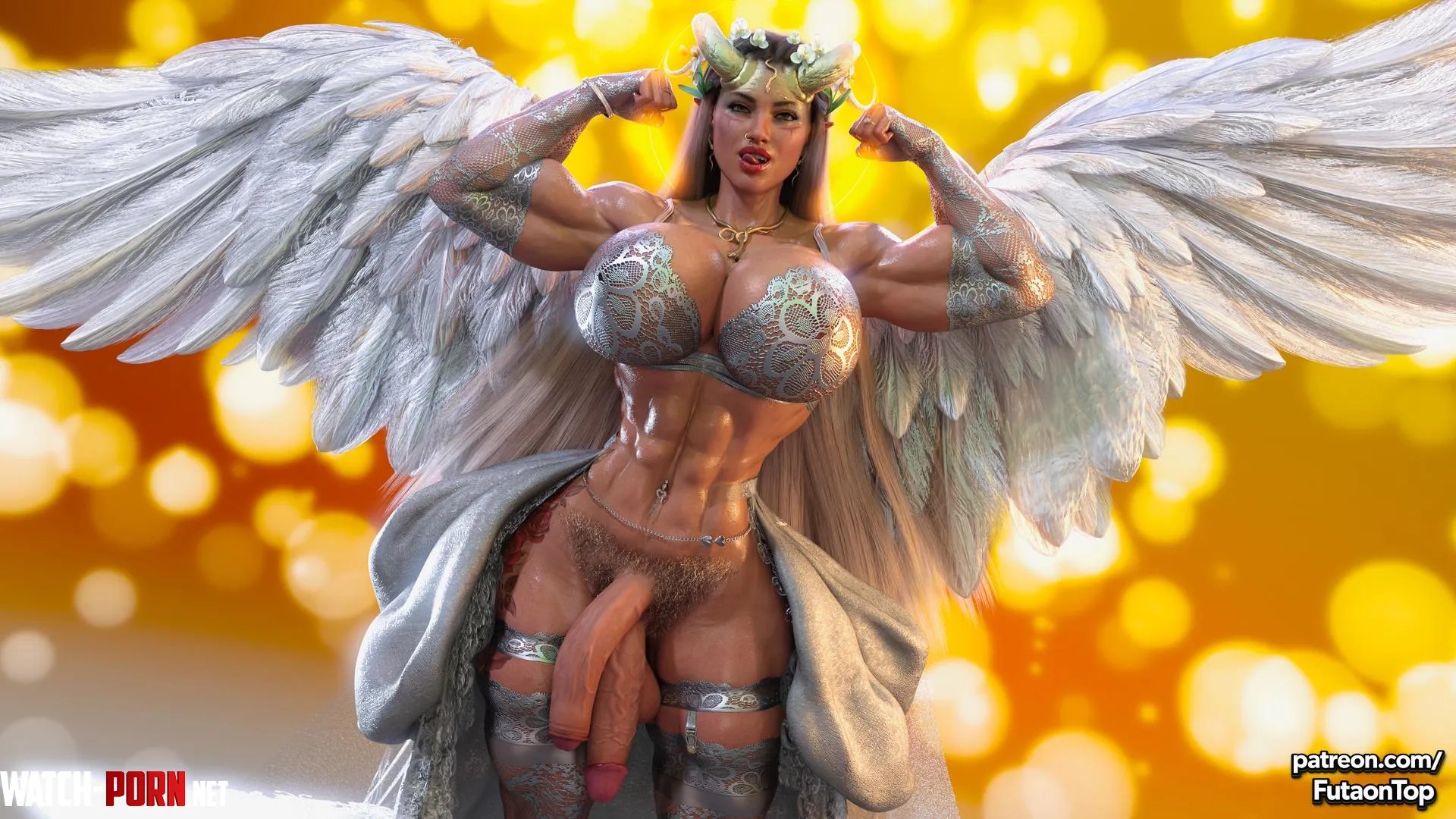 Double the meat, double the protein. Come get your gains.😈 [Credit: Futa on Top] by Veluxa