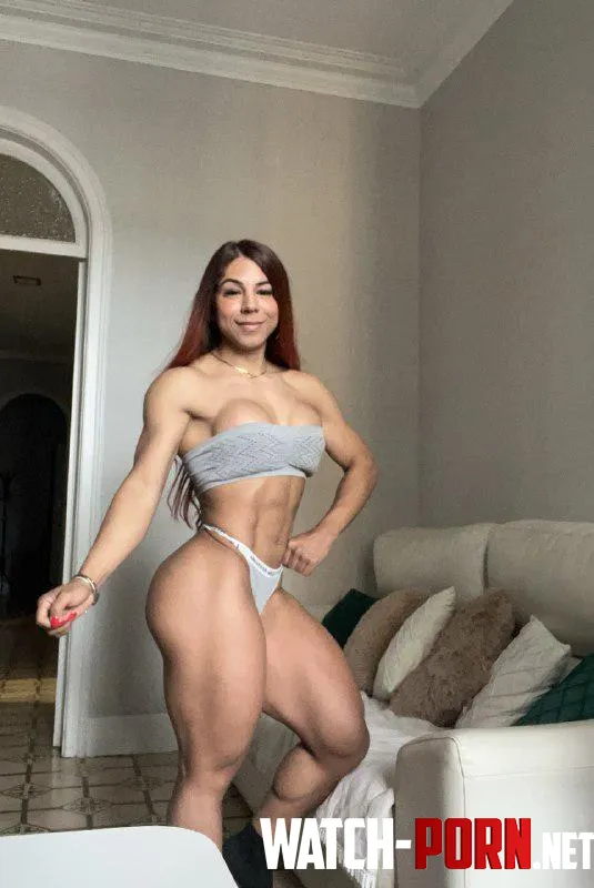 Striking a pose after a home workout by Real-Diver8010