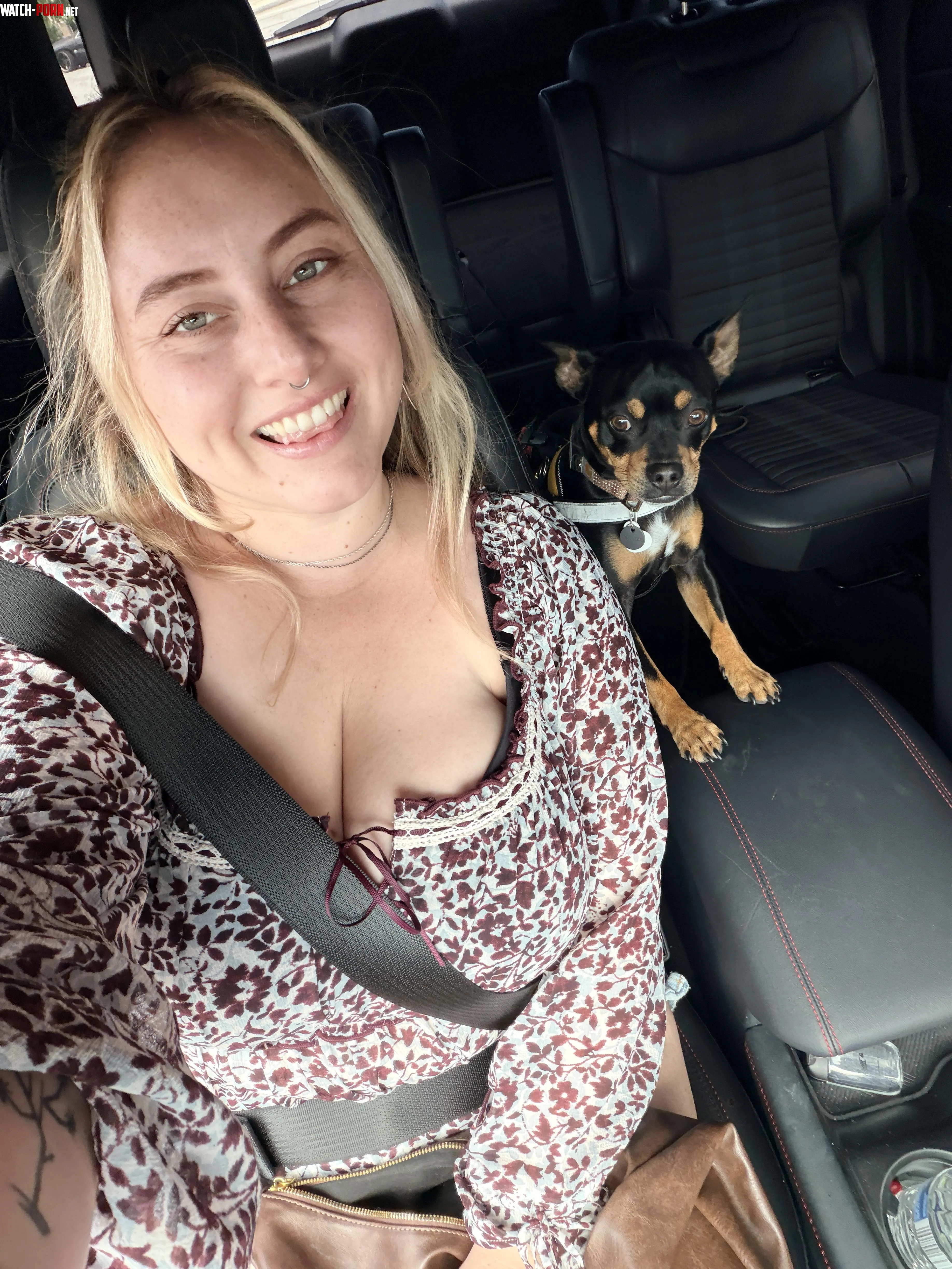 Me, my cleavage, and my fur child!1- by stackedsage