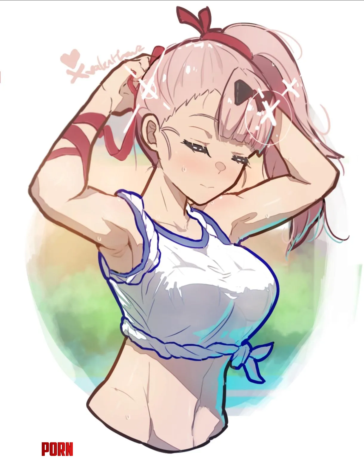 Chika Fujiwara's armpit slip by SugarCubeEater