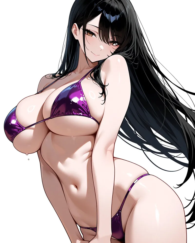 Thumbnail Dive into the World of Oppai Love: Purple Bikini Edition