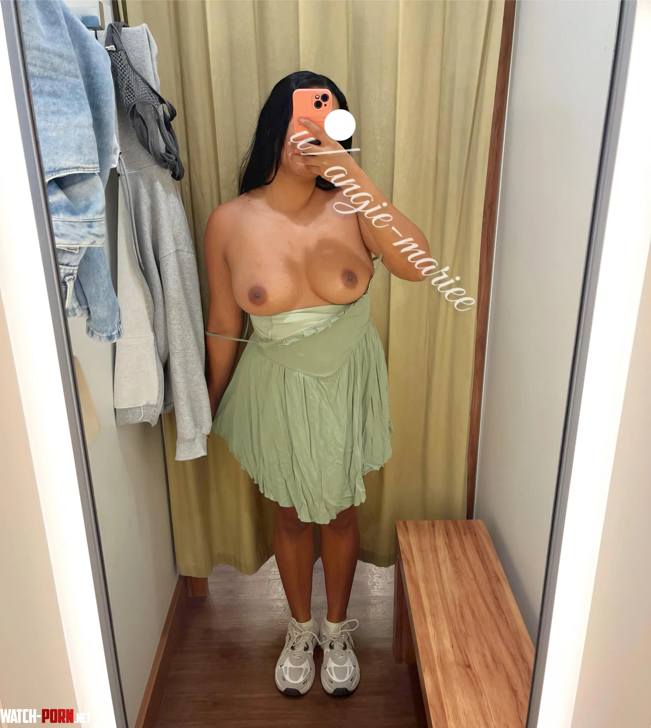 Selfie boobs in fitting rooms by angie-mariee