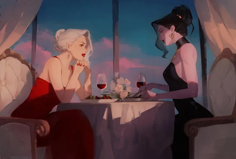 Thumbnail Suckmycameltoe Presents A Romantic Dinner by LittleMis4ortun from Overwatch: A Yuri Affair