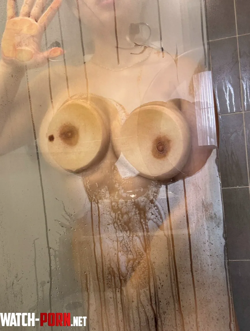 Art doesn't need a frame, but the shower does it justice by bbycakezz06