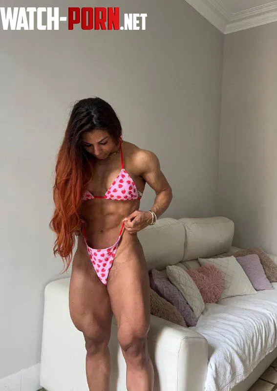 Bikini and a little muscular pose before heading to the beach by Real-Diver8010