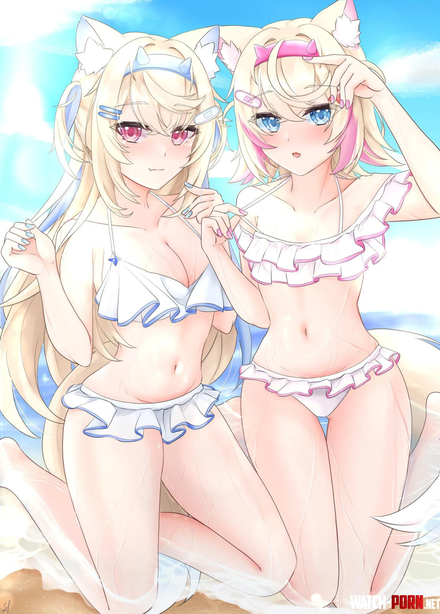 Summer FuwaMoco [Hololive] by A_MASSIVE_PERVERT