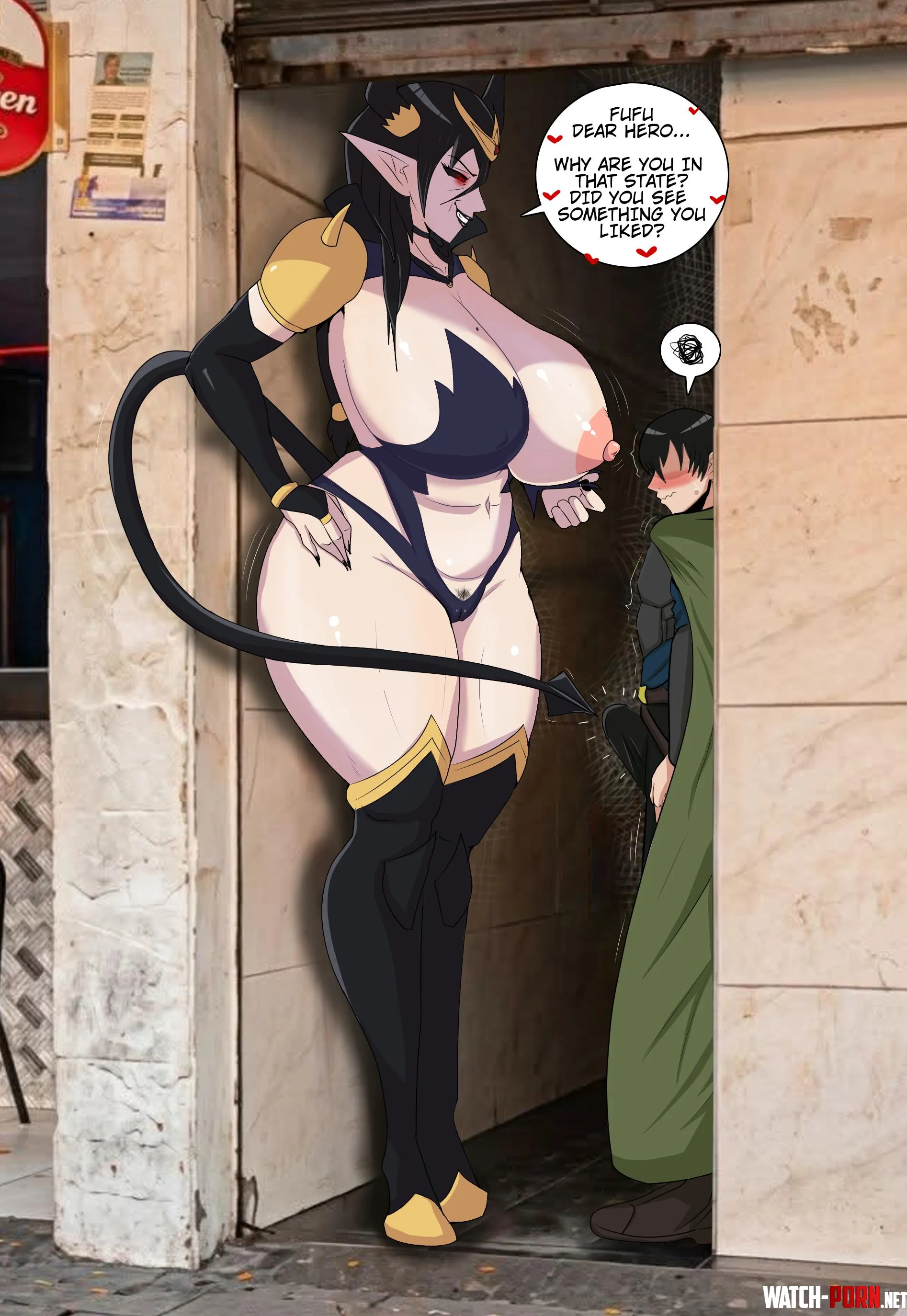 Demon Queen mom and her son the hero doing the new trend by Momkiro