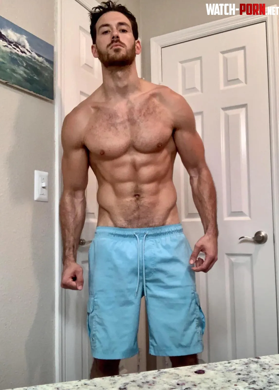 Ripped, hairy chest, and thick bulge in these shorts 😈 Come see what else I’m packing by Ok_Initial1905