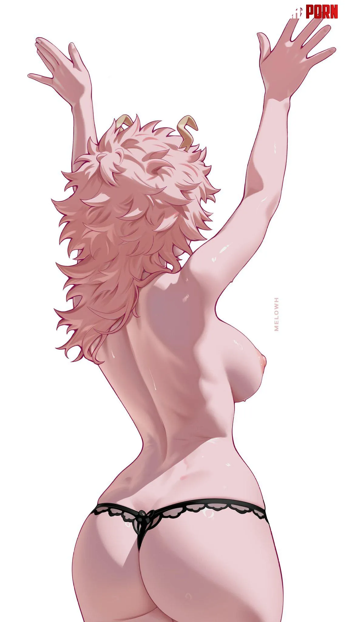 Mina Ashido from behind (Melowh) by No_thoughts_anymore