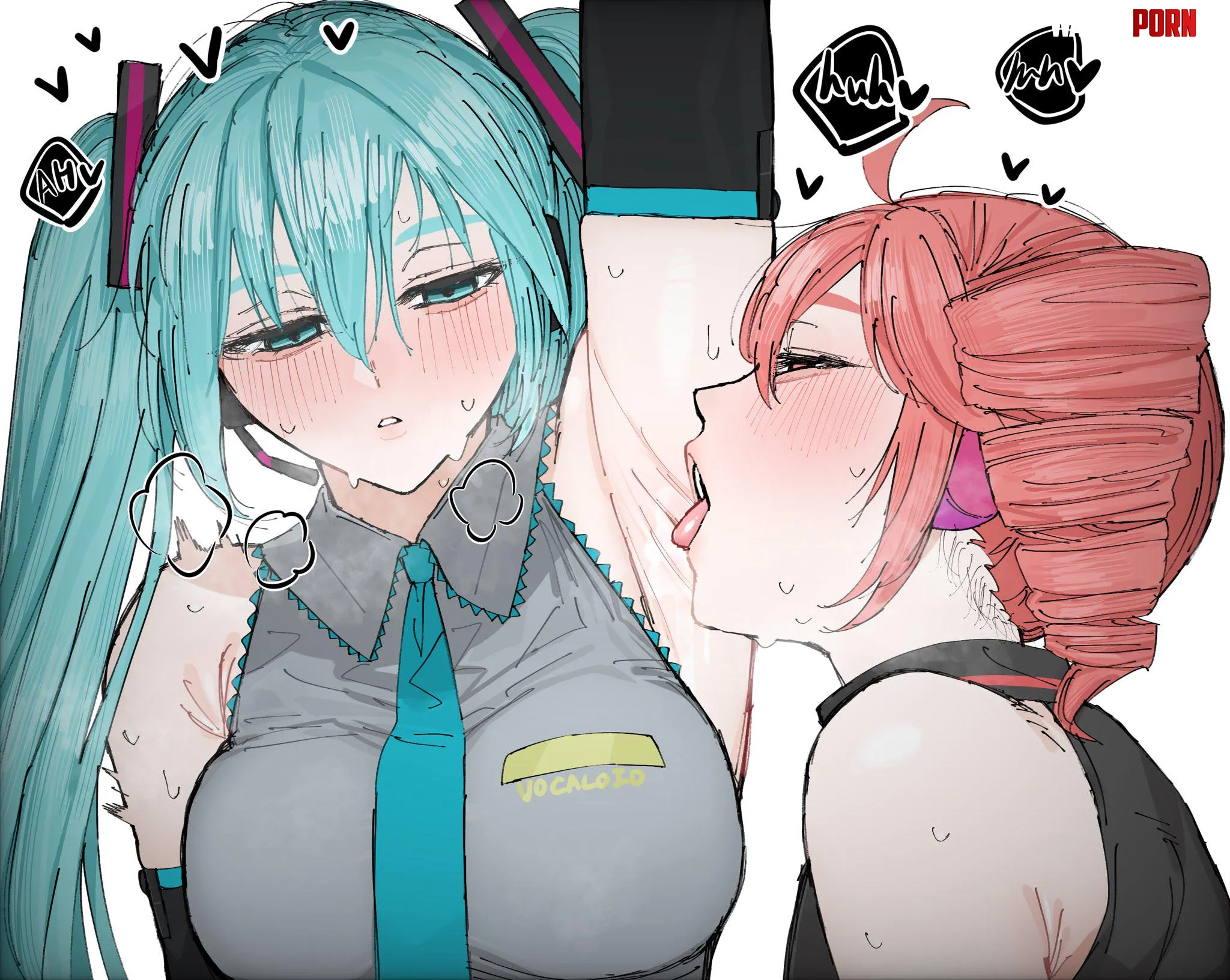 Teto licking Miku's armpit, by carrot_011 [Vocaloid and Utau] by AlternativeHyena8337