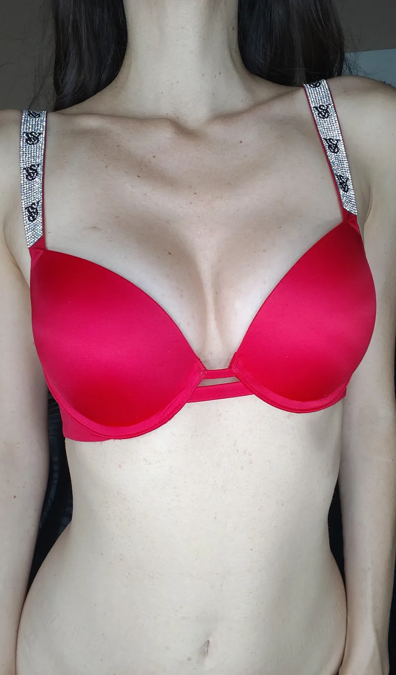 Thumbnail Satin red VS push up bra [IRTR] by satinbunny-xx