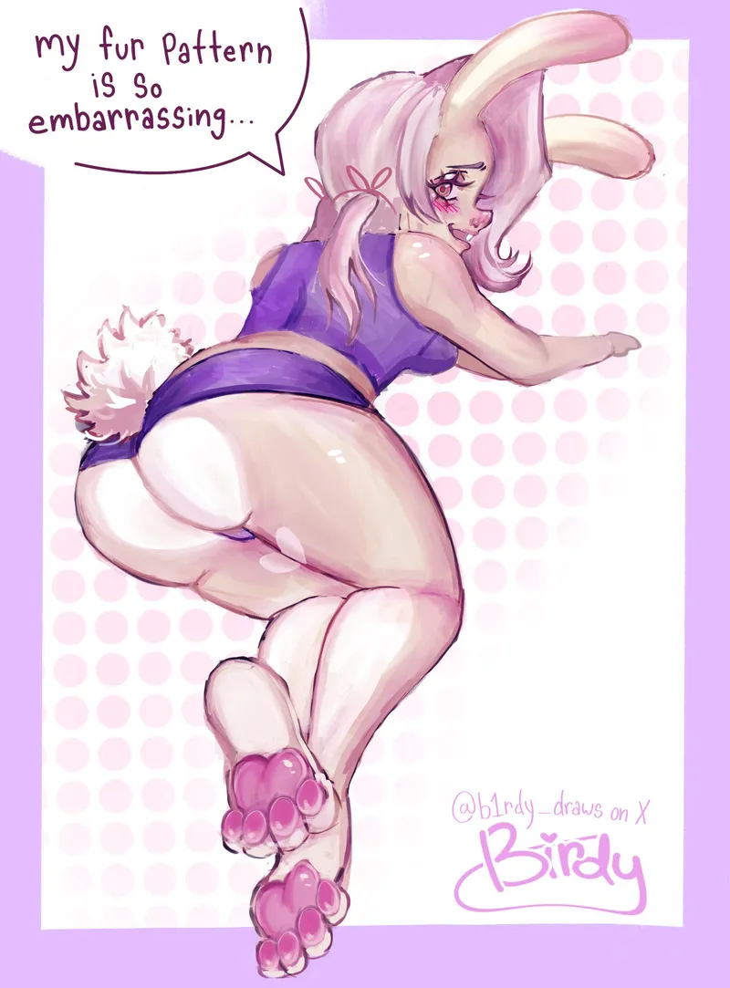 Thumbnail Bunny shows off her fur placement (art by me)