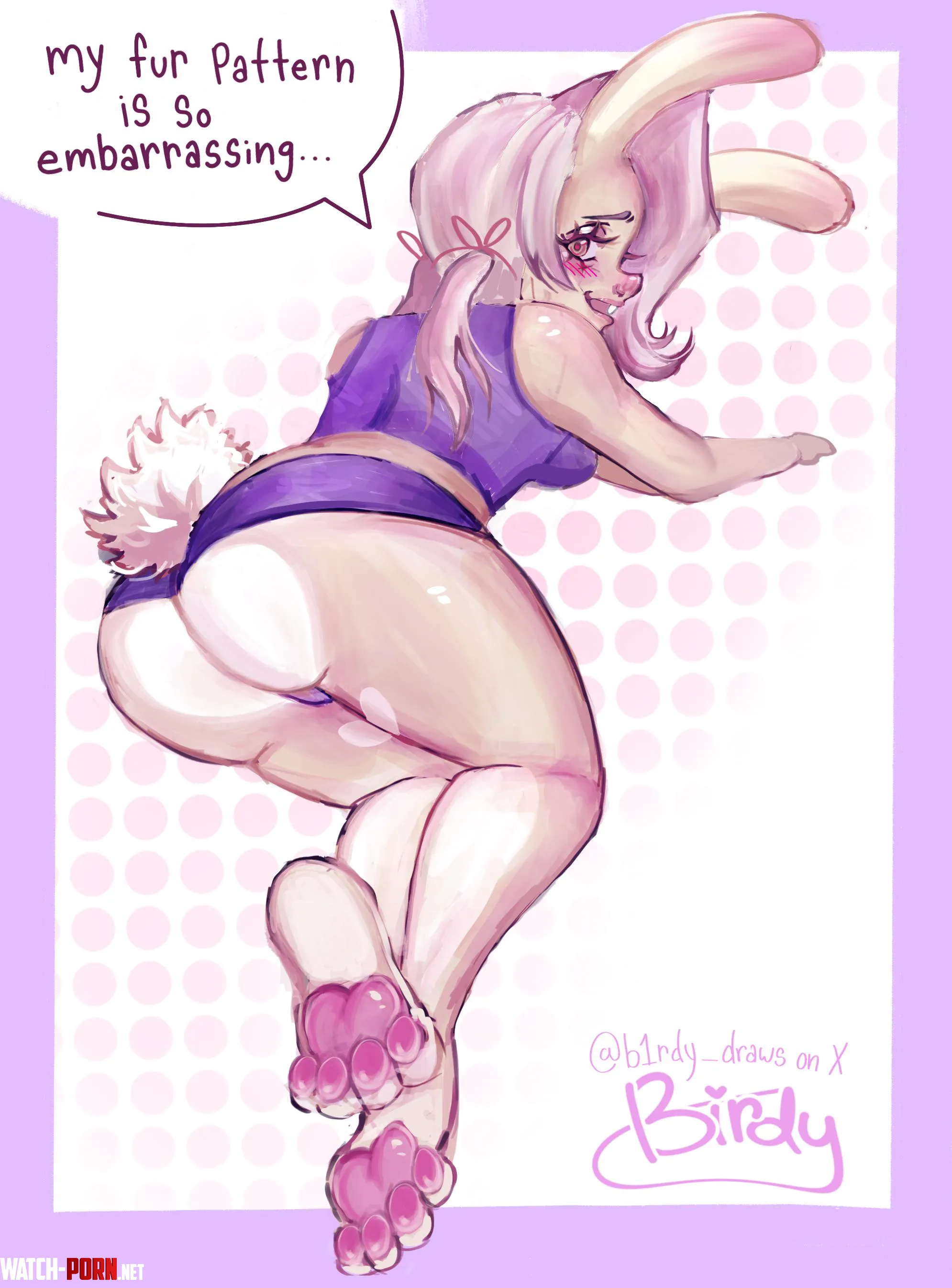 Bunny shows off her fur placement (art by me) by b_i_r_d_y