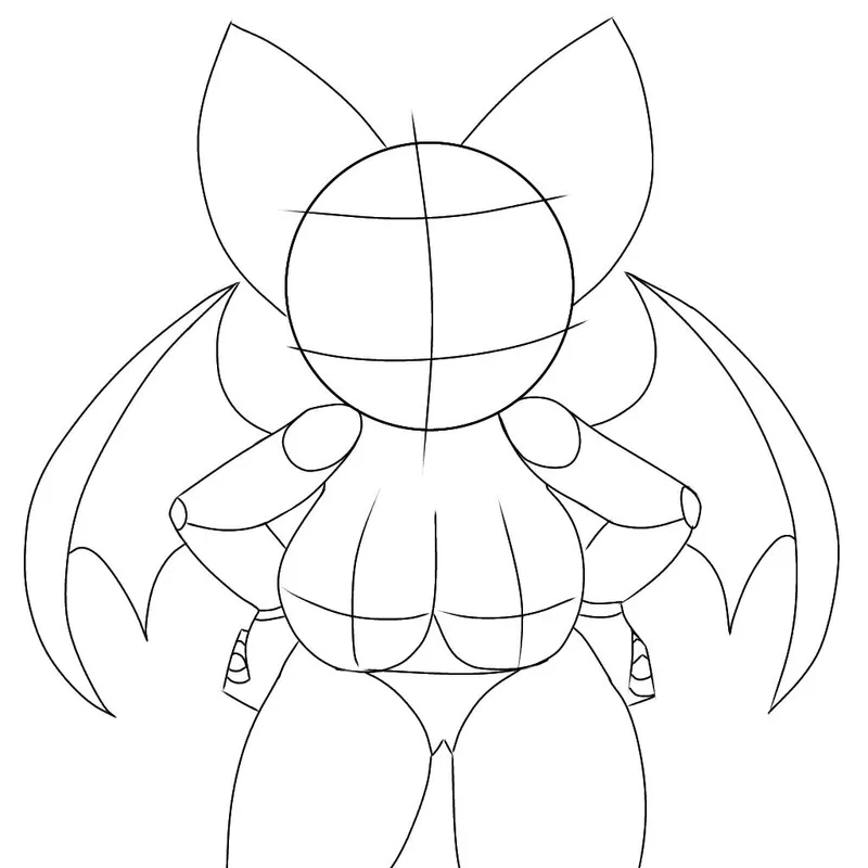 Thumbnail Rouge draw in process (furryna_art)