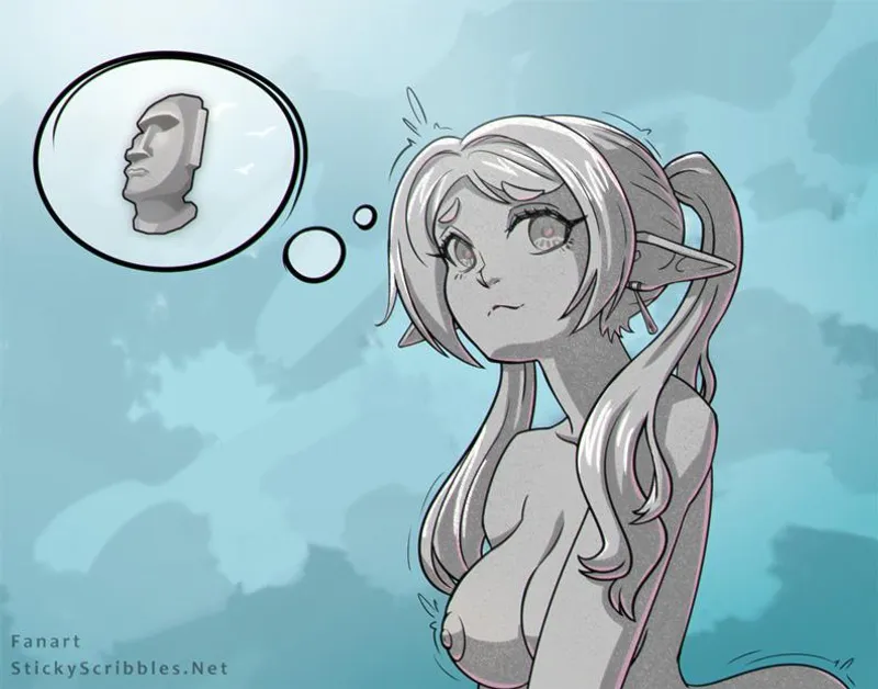 Thumbnail Frieren Meme Face Exotic Statue (StickyScribbles)