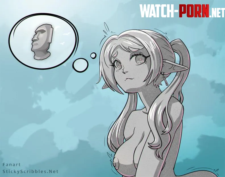 Frieren Meme Face Exotic Statue (StickyScribbles) by 24Emma